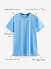 Bright Blue Short Sleeve Tee Active Mesh Training T-Shirt - Image 4 of 10
