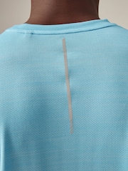 Bright Blue Short Sleeve Tee Active Mesh Training T-Shirt - Image 6 of 10