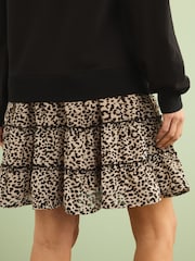 Black Layered Sweatshirt Long Sleeve Animal Print Dress - Image 4 of 6