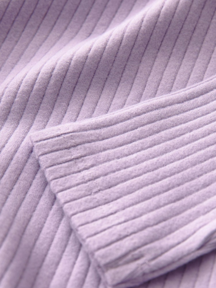 Lilac Ribbed Top and Wide Leg Trousers Set (3mths-7yrs) - Image 7 of 7