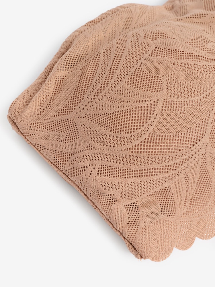Praline Nude All-Over Lace Scallop Edge Bandeau Bra - Image 6 of 6