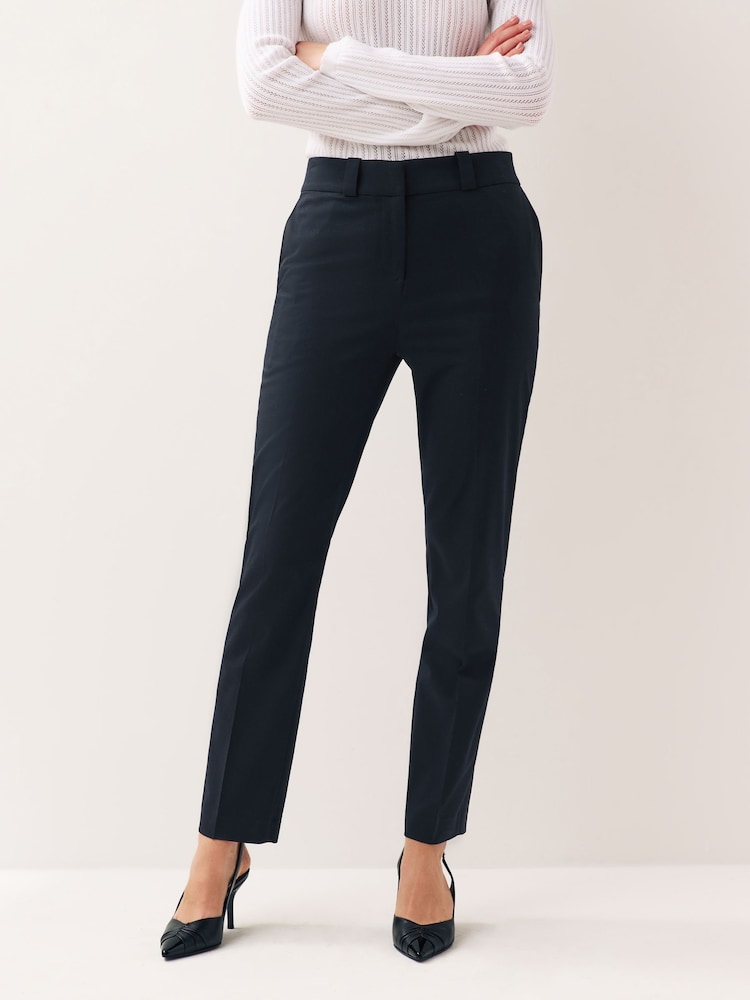 Navy Blue Heavy Duty Tailored Slim Trousers - Image 1 of 8