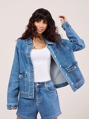 LOVALL Blue Oversized Denim Jacket - Image 2 of 4