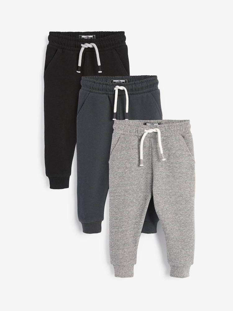 Monochrome Soft Touch Joggers 3 Pack (3mths-7yrs) - Image 1 of 6