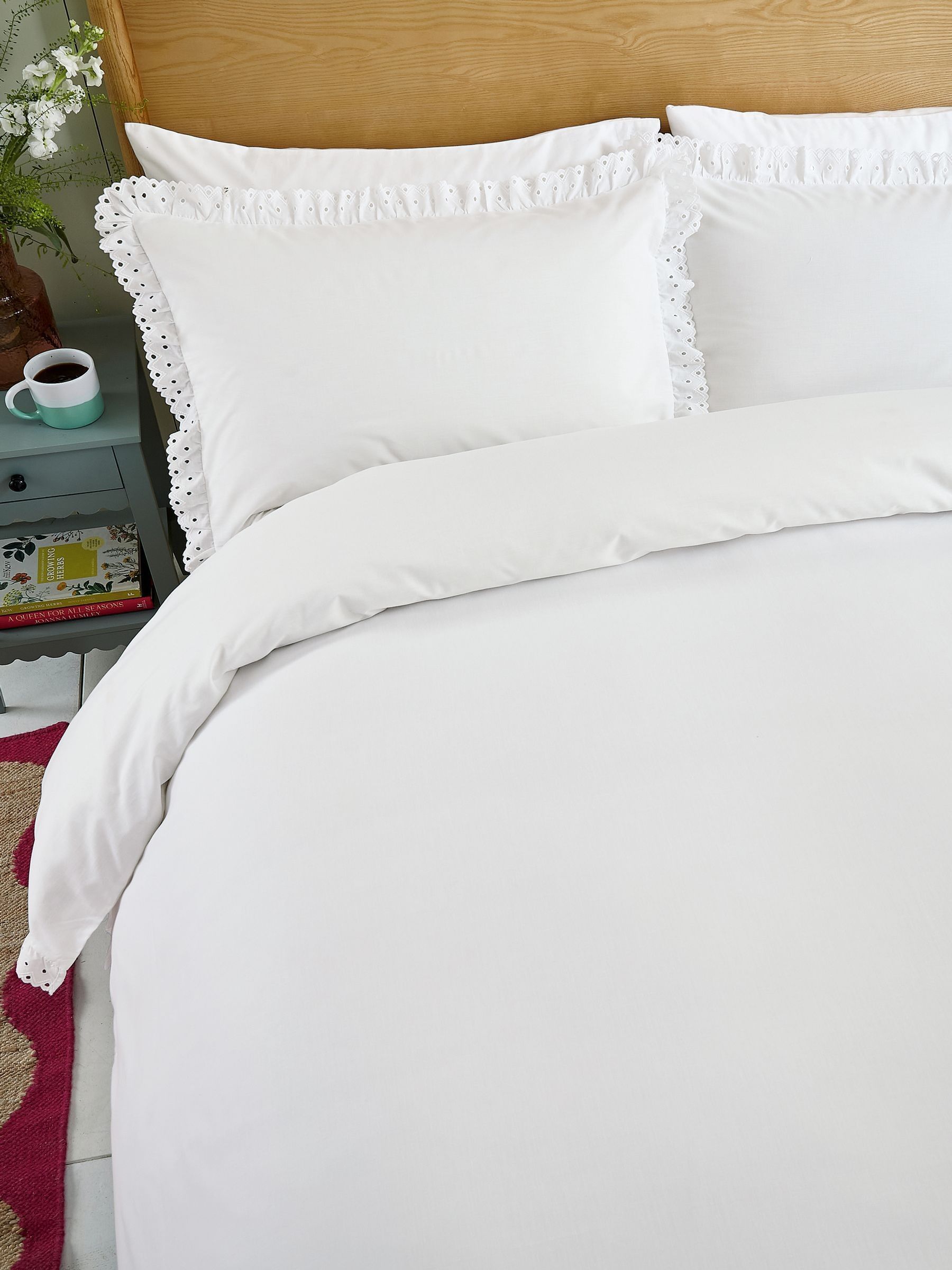Buy Helena Springfield White Clara Embroidered Duvet Cover