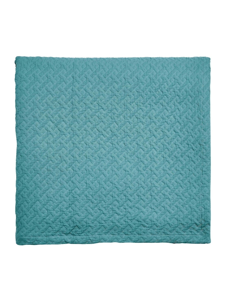 Ted Baker Teal Diagonal T Quilted Matelasse Throw - Image 4 of 4