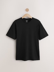 Svart - Vanlig passform - Essential Rund hals T-shirt i bomull - Bild 4 av 6