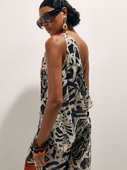 River Island Black Del Maar Sleeveless Floral Asymmetric Top - Image 4 of 4
