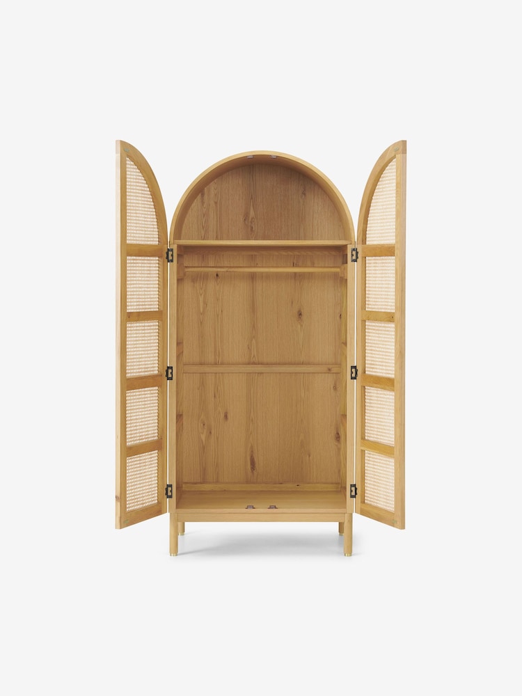 MADE.COM Natural Oak and Rattan Ankhara Wardrobe - Image 2 of 3