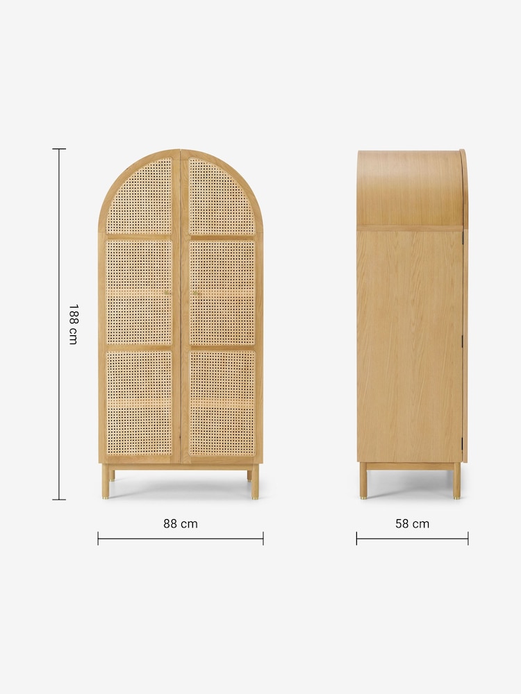 MADE.COM Natural Oak and Rattan Ankhara Wardrobe - Image 3 of 3