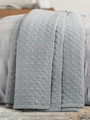 Bedeck of Belfast Silver Stonewashed Quilted Throw - Image 1 of 5
