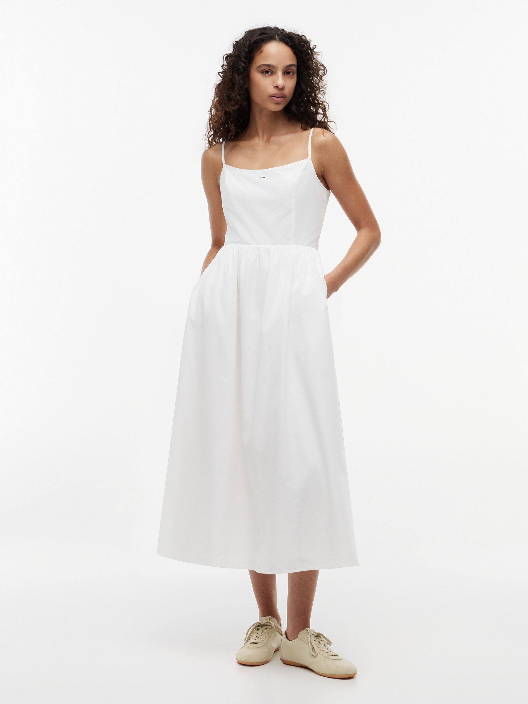 Buy Tommy Jeans White Crinkle Poplin Strap Maxi Dress from Next USA