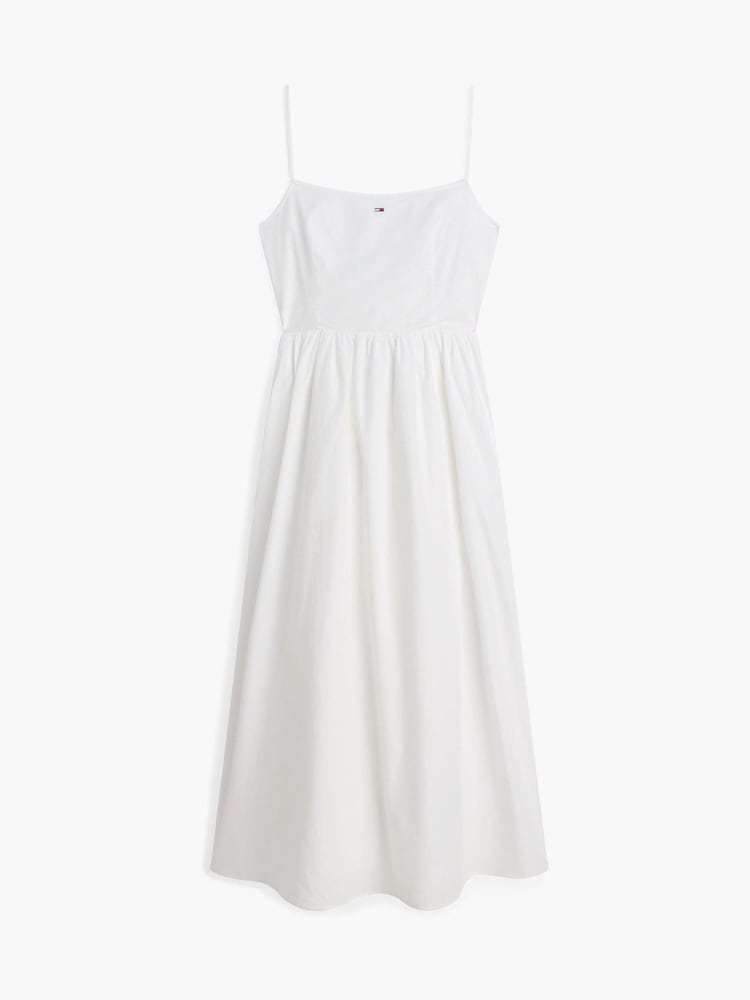 Tommy Jeans White Crinkle Poplin Strap Maxi Dress - Image 5 of 5