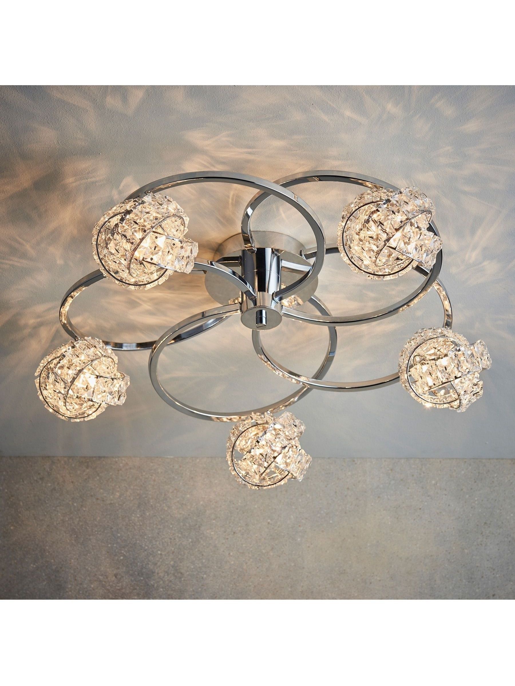 Buy Gallery Home Chrome 5 Light Flush Lila Flush Ceiling Light from the Next UK online shop
