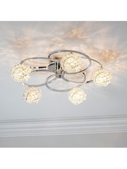 Gallery Home Chrome 5 Light Flush Lila Flush Ceiling Light - Image 2 of 7