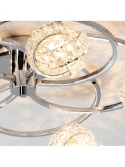 Gallery Home Chrome 5 Light Flush Lila Flush Ceiling Light - Image 3 of 7