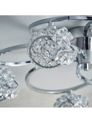 Gallery Home Chrome 5 Light Flush Lila Flush Ceiling Light - Image 6 of 7
