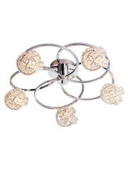 Gallery Home Chrome 5 Light Flush Lila Flush Ceiling Light - Image 7 of 7