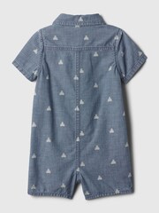 Gap Blue Denim Shirt Romper (Newborn-24mths) - Image 2 of 2