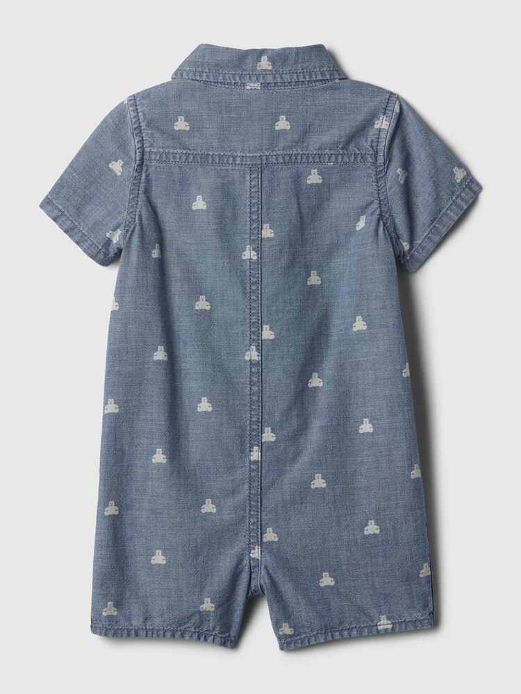 Gap Blue Denim Shirt Romper (Newborn-24mths) - Image 2 of 2