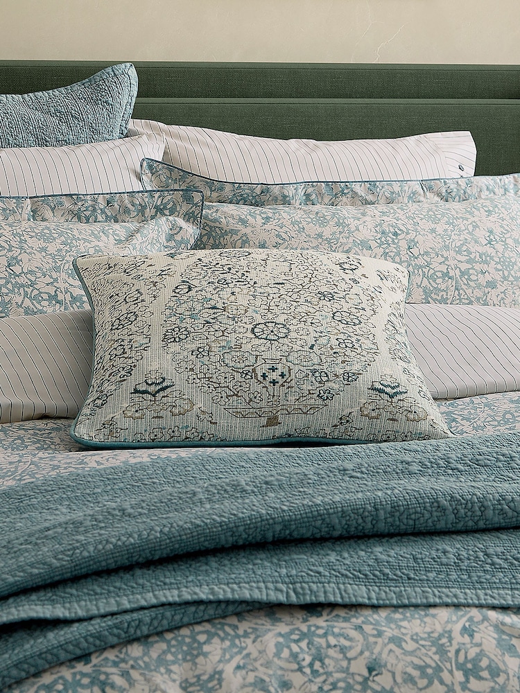 Bedeck of Belfast Olive Celina Stripe Pillowcase Pair - Image 1 of 5 Bedeck of Belfast Olive Celina Stripe Pillowcase Pair - Image 1 of 5