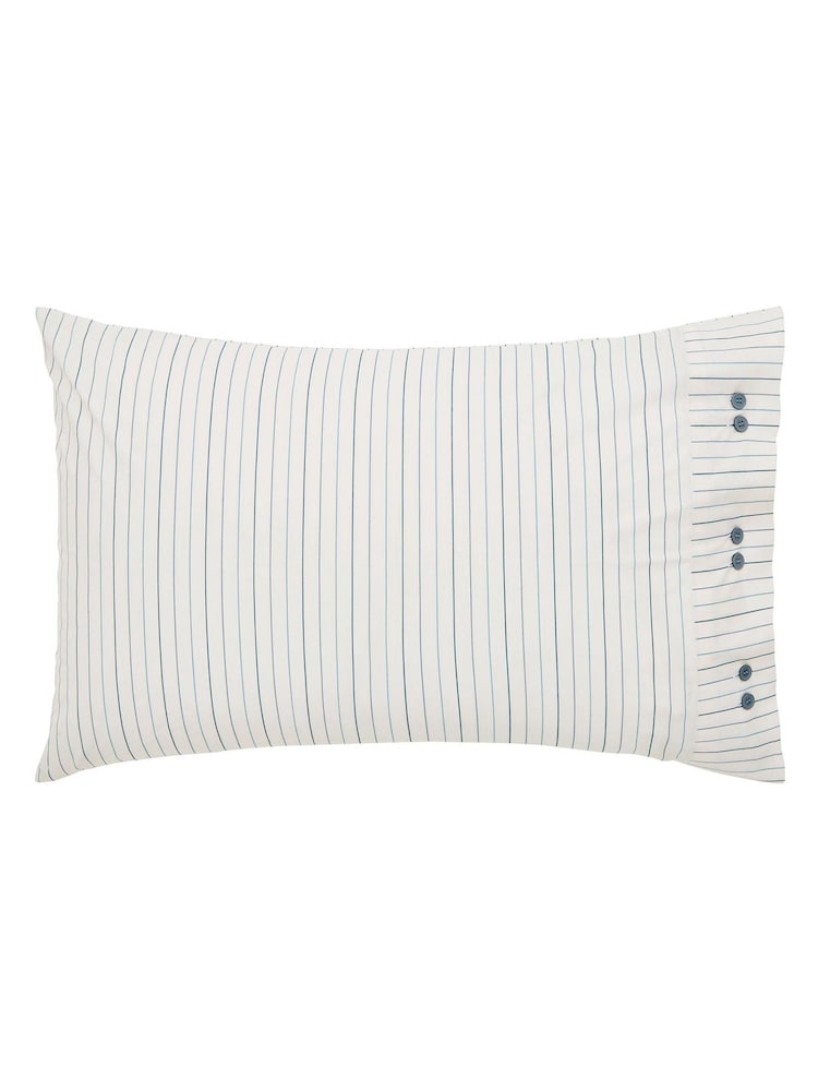 Bedeck of Belfast Olive Celina Stripe Pillowcase Pair - Image 5 of 5 Bedeck of Belfast Olive Celina Stripe Pillowcase Pair - Image 5 of 5