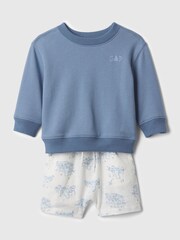 Gap Blue Logo Outfit Shorts Set (Newborn-24mths) - Image 1 of 3