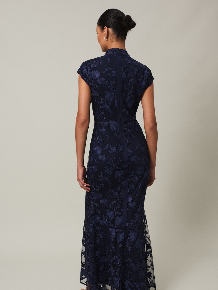 Phase Eight Blue Sofia Embroidered Maxi Dress - Image 2 of 7