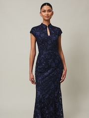 Phase Eight Blue Sofia Embroidered Maxi Dress - Image 3 of 7