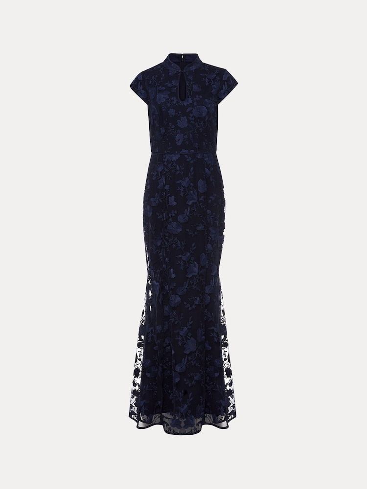 Phase Eight Blue Sofia Embroidered Maxi Dress - Image 7 of 7