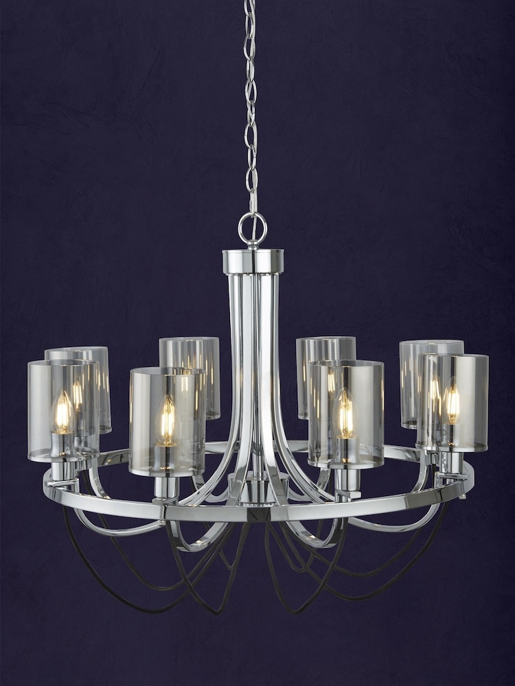 Searchlight Chrome Catalina 8 Light Ceiling Light - Image 1 of 2