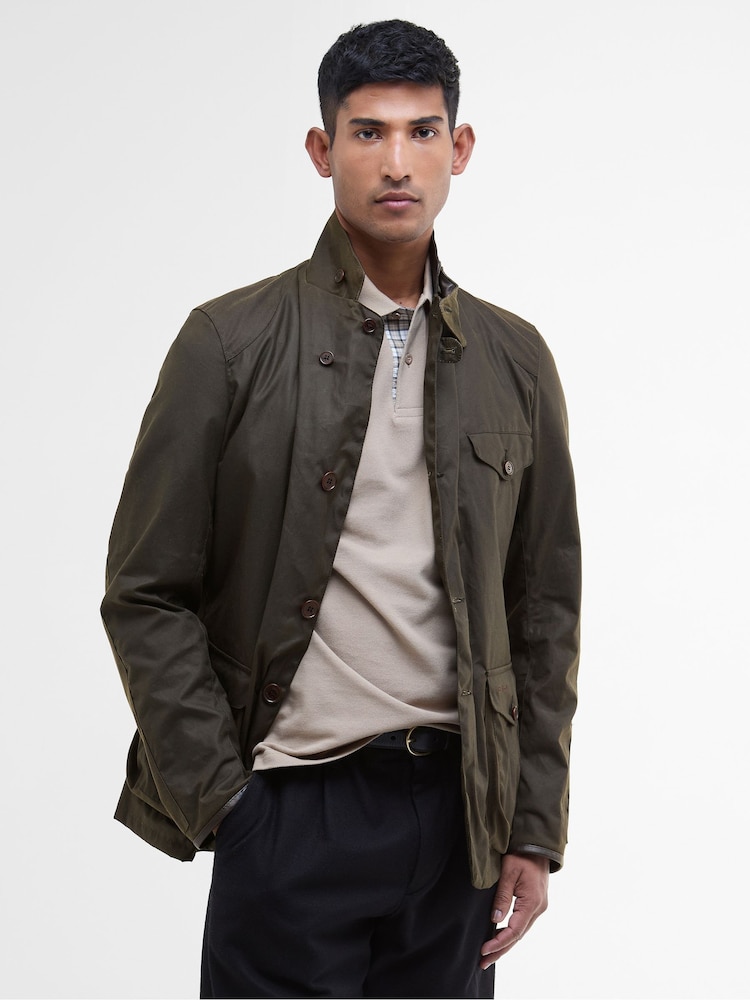 Barbour® Green Beacon Sports Wax Jacket - Image 1 of 8