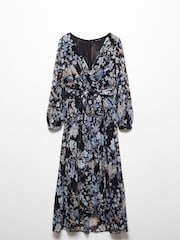 Mango Black Flowy Flower Printed Dress - Image 5 of 6