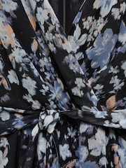 Mango Black Flowy Flower Printed Dress - Image 6 of 6