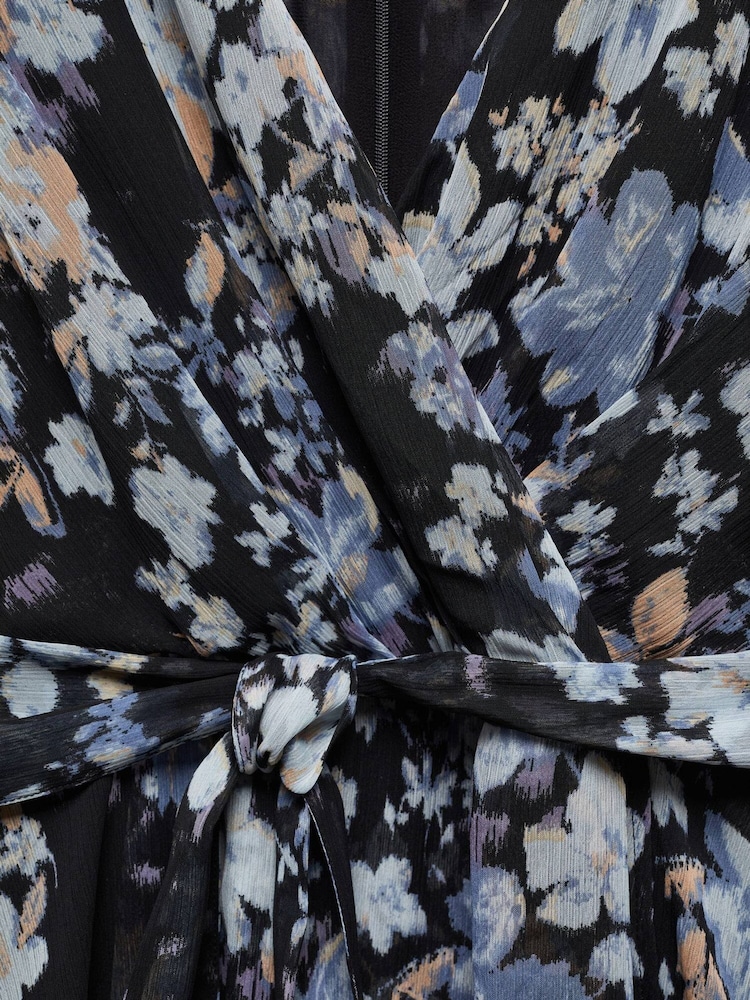 Mango Black Flowy Flower Printed Dress - Image 6 of 6 Mango Black Flowy Flower Printed Dress - Image 6 of 6