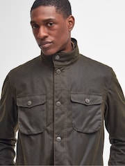 Barbour® Green Ogston Wax Jacket - Image 4 of 7