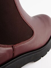 Burgundy Red Extra Wide Fit Forever Comfort® Leather Chunky Sole Chelsea Boots - Image 4 of 6
