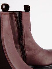 Burgundy Red Extra Wide Fit Forever Comfort® Leather Chunky Sole Chelsea Boots - Image 5 of 6