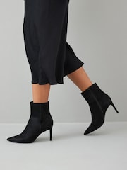 Black Forever Comfort® Point Toe Heeled Ankle Boots - Image 1 of 11