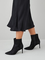 Black Forever Comfort® Point Toe Heeled Ankle Boots - Image 3 of 11