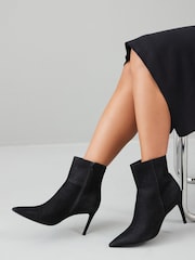 Black Forever Comfort® Point Toe Heeled Ankle Boots - Image 4 of 11