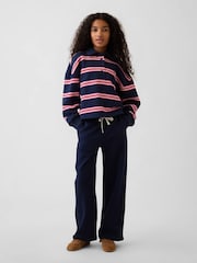 Marineblå og rosa striper - Gap Oversized Boxy Polo Genser (4–13år) - Bilde 3 av 6