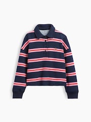 Marineblå og rosa striper - Gap Oversized Boxy Polo Genser (4–13år) - Bilde 6 av 6