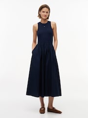 Tommy Jeans Blue Slim Sleeveless Poplin Maxi Dress - Image 1 of 5