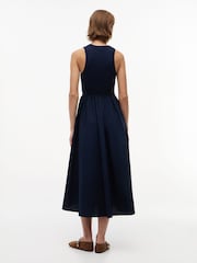 Tommy Jeans Blue Slim Sleeveless Poplin Maxi Dress - Image 2 of 5
