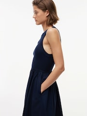 Tommy Jeans Blue Slim Sleeveless Poplin Maxi Dress - Image 4 of 5