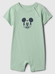 Gap Green Cotton Disney Graphic Rompersuit (Newborn-24mths) - Image 1 of 1