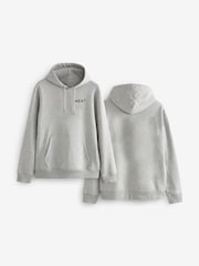 Grey Marl Burgundy Logo Hoodie - Image 4 of 4