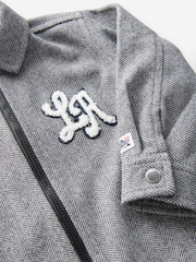 Grey Heritage Texture Zip Through Overshirt (6mths-7yrs) - Image 8 of 9