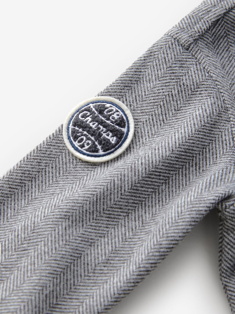 Grey Heritage Texture Zip Through Overshirt (6mths-7yrs) - Image 9 of 9